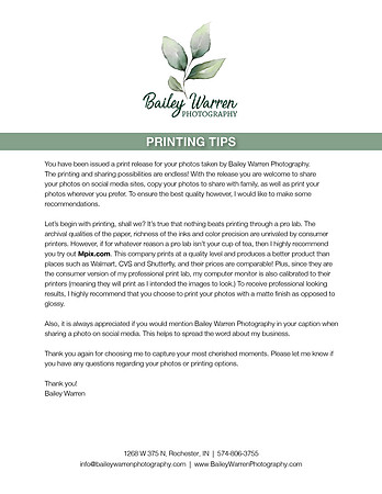 Printing Tips